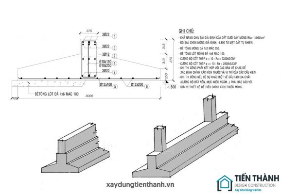 ket cau mong nha 3 tang 578x400 - Kết cấu móng băng nhà 3 tầng vững chắc khi sử dụng lâu dài
