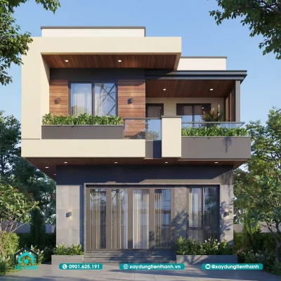 ban ve 3d nha 2 tang 1 400x400 - Bản Vẽ 3D Nhà 2 Tầng Hiện Đại: Giải Pháp Kiến Trúc Tối Ưu