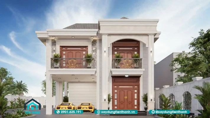 biet thu 2 tang 200m2 1 711x400 - Biệt Thự 2 Tầng 200m2 Mái Nhật – Xu Hướng Thiết Kế Đẳng Cấp