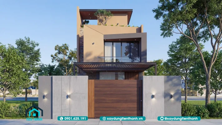 kieu nha 2 tang hien dai 1 711x400 - Kiểu Nhà 2 Tầng Hiện Đại: Xu Hướng Thiết Kế Tối Giản