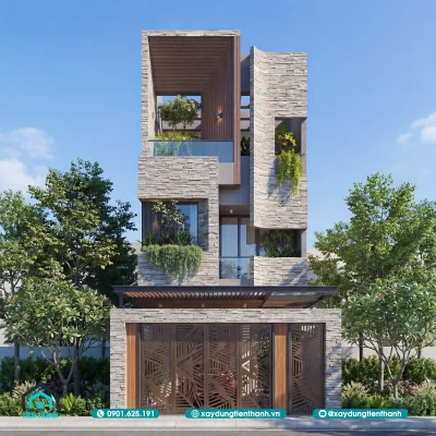 mau nha 2 tang mat tien 6m 3 phong ngu 1 400x400 - Mẫu Nhà 2 Tầng Mặt Tiền 6m 3 Phòng Ngủ: Đẳng Cấp 6x20m