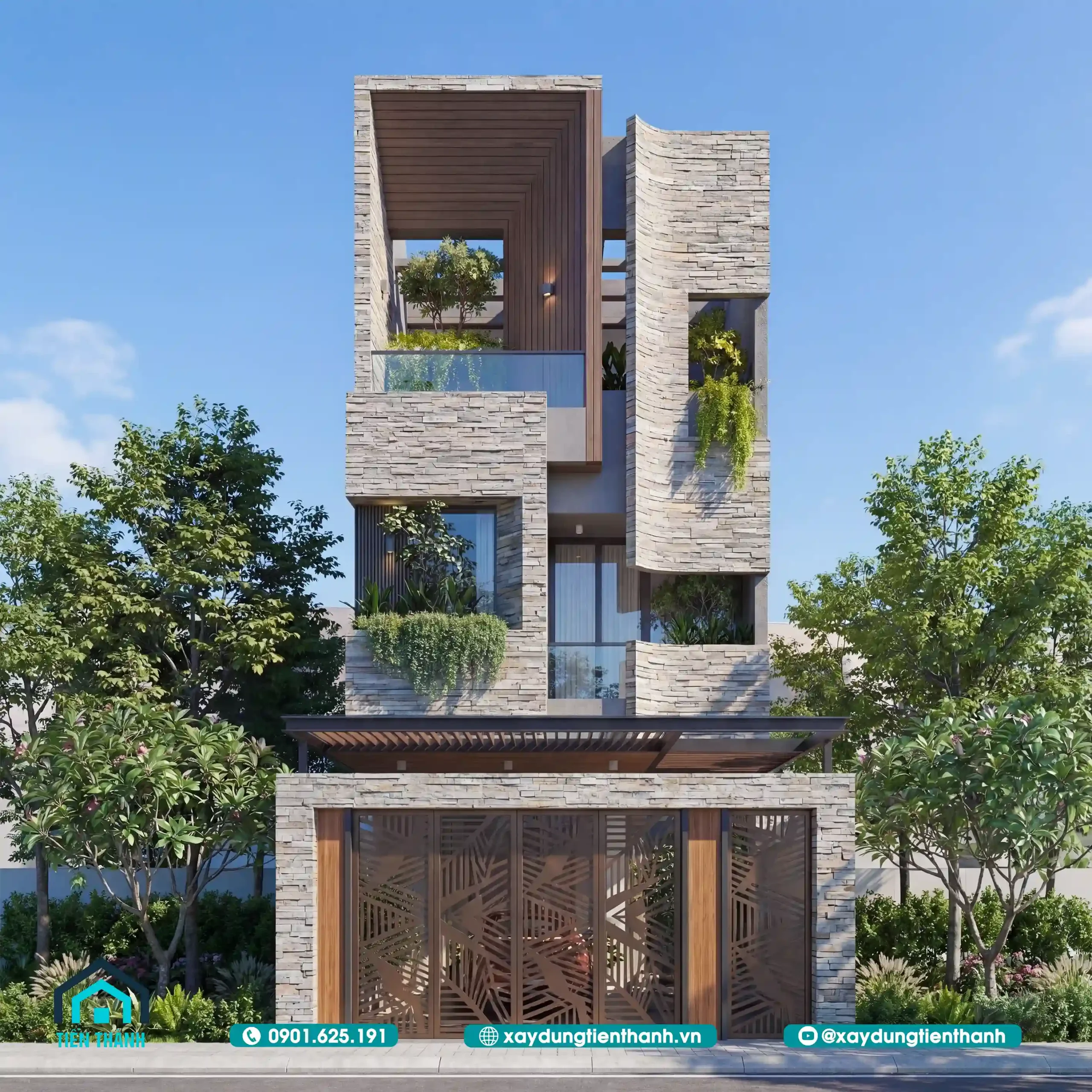 Mẫu Nhà 2 Tầng Mặt Tiền 6m 3 Phòng Ngủ: Đẳng Cấp 6x20m mau nha 2 tang mat tien 6m 3 phong ngu 1 scaled - Mẫu Nhà 2 Tầng Mặt Tiền 6m 3 Phòng Ngủ: Đẳng Cấp 6x20m