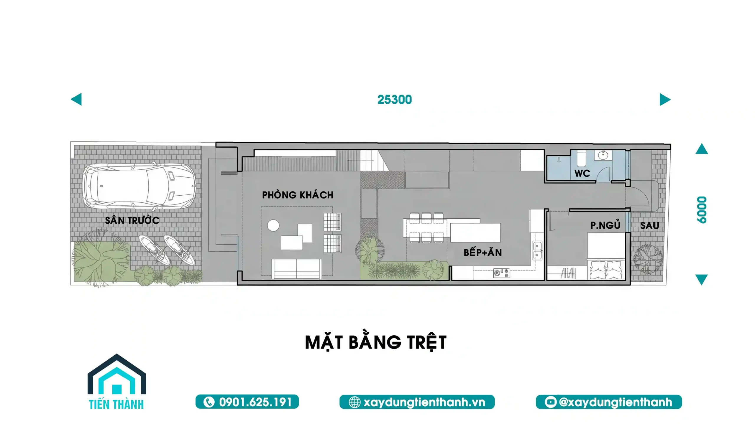 Mẫu Nhà 2 Tầng Mặt Tiền 6m 3 Phòng Ngủ: Đẳng Cấp 6x20m mau nha 2 tang mat tien 6m 3 phong ngu 9 scaled - Mẫu Nhà 2 Tầng Mặt Tiền 6m 3 Phòng Ngủ: Đẳng Cấp 6x20m