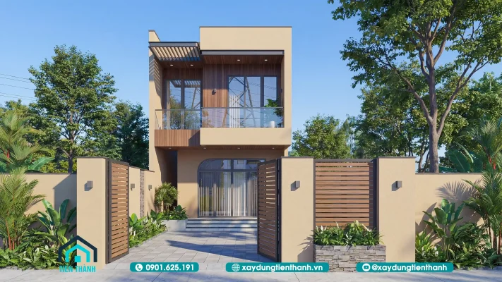 mau nha ngang 8m 2 tang 1 711x400 - Mẫu Nhà Ngang 8m 2 Tầng Hiện Đại: Ưu Cho Không Gian Rộng