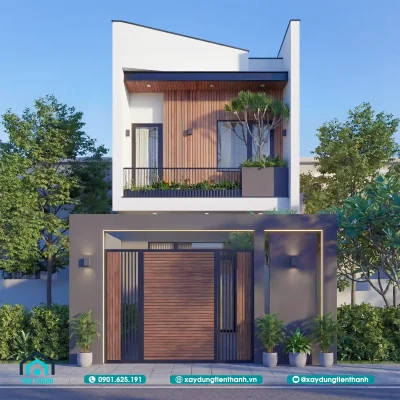 mau nha ong 2 tang mat tien 5m dep 1 400x400 - Mẫu Nhà Ống 2 Tầng Mặt Tiền 5m Đẹp: Hiện Đại Và Tối Ưu