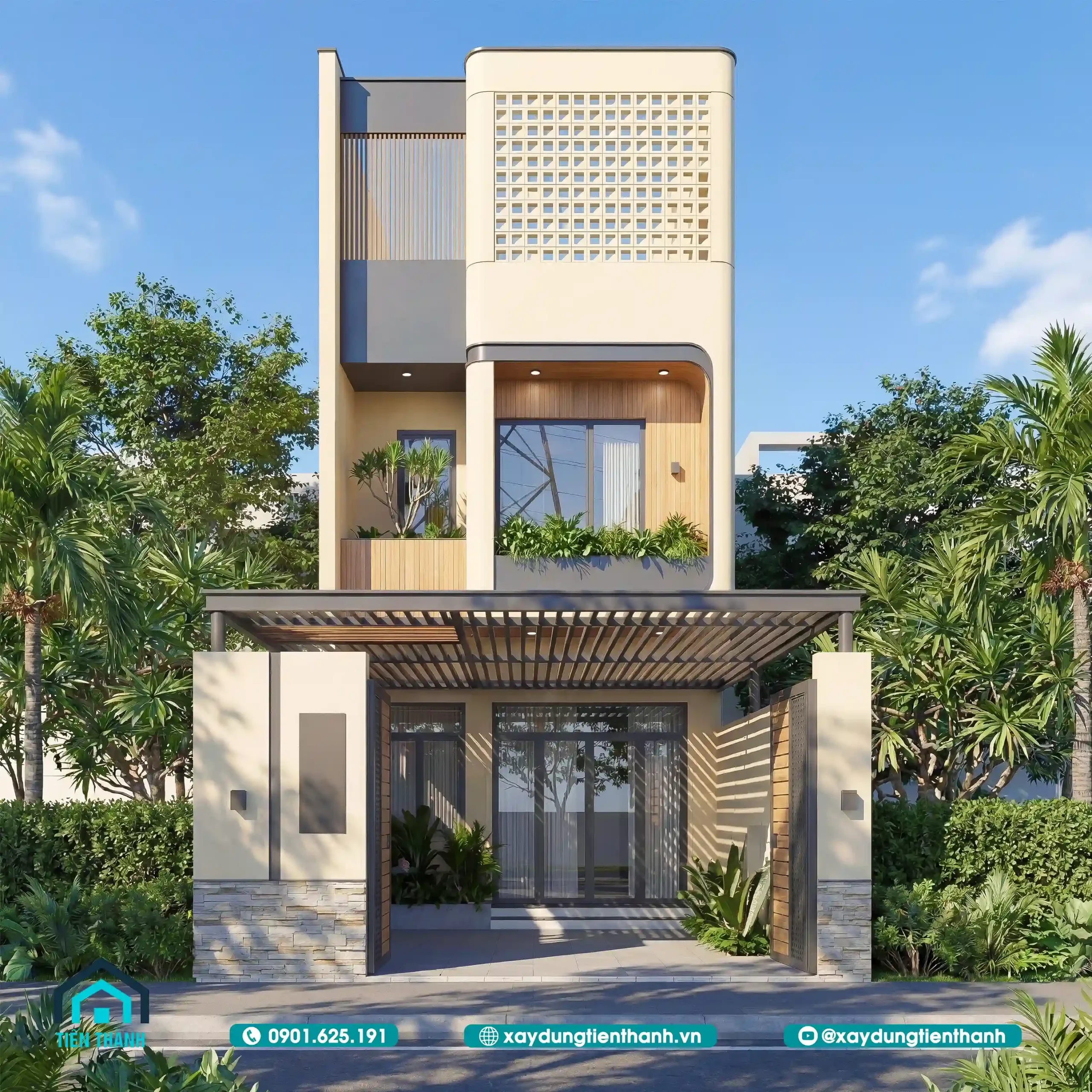 Mẫu Nhà Ống Đẹp 2 Tầng 5m: Kiến Trúc Hiện Đại mau nha ong dep 2 tang 5m 1 scaled - Mẫu Nhà Ống Đẹp 2 Tầng 5m: Kiến Trúc Hiện Đại