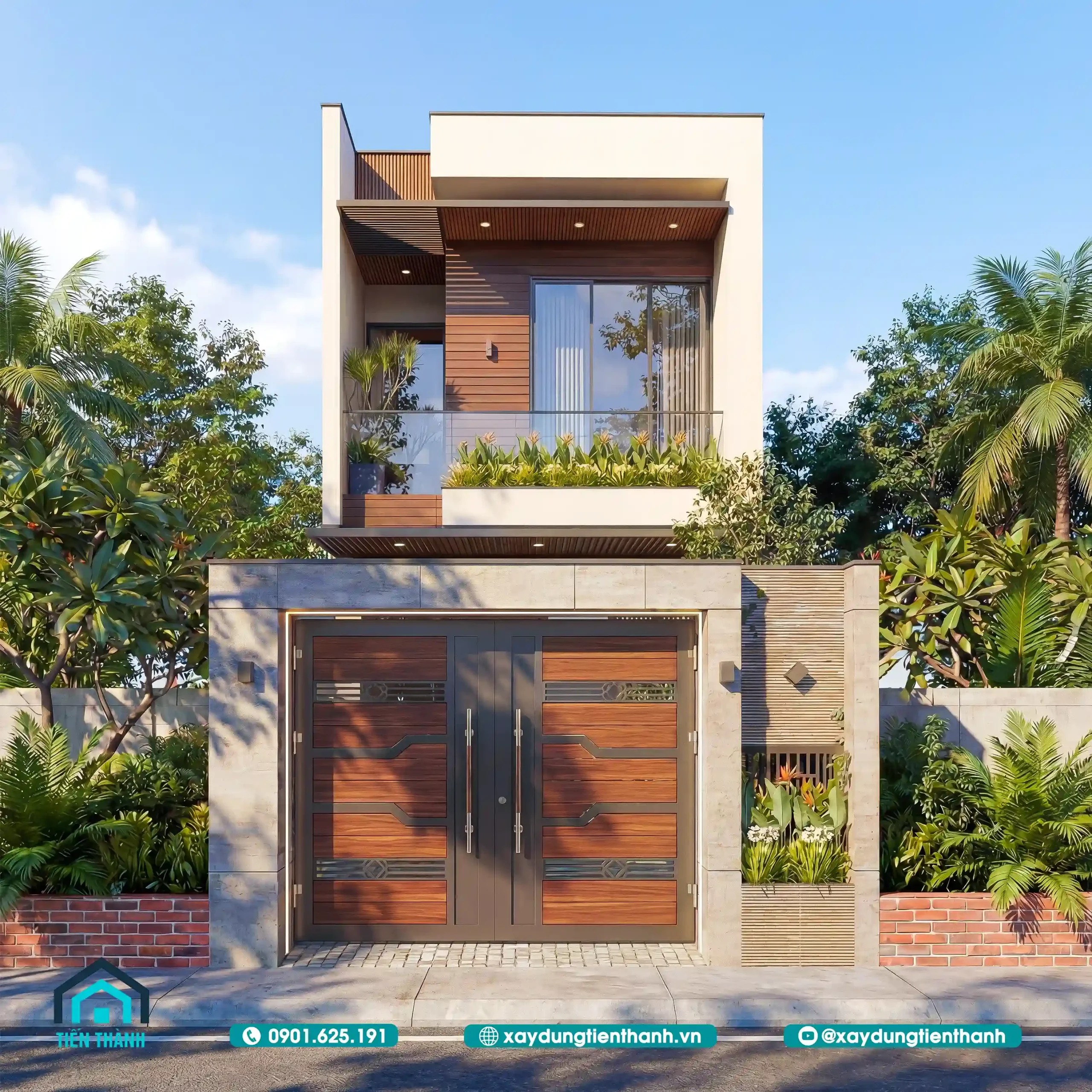 Mẫu Nhà Phố 2 Tầng Mặt Tiền 5m: Xu Hướng Kiến Trúc Hiện Đại mau nha pho 2 tang mat tien 5m 1 scaled - Mẫu Nhà Phố 2 Tầng Mặt Tiền 5m: Xu Hướng Kiến Trúc Hiện Đại