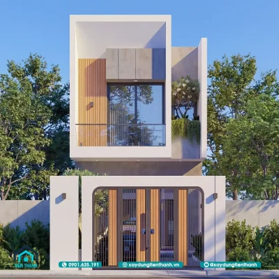 mau nha rong 5m dai 20m 2 tang 1 400x400 - Mẫu Nhà Rộng 5m Dài 20m 2 Tầng Hiện Đại Chuẩn Mực thiết kế