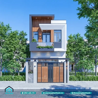 mau thiet ke nha ong 2 tang 5x20m 4 400x400 - Mẫu thiết kế nhà ống 2 tầng 5x20m đẹp, kiến trúc hiện đại