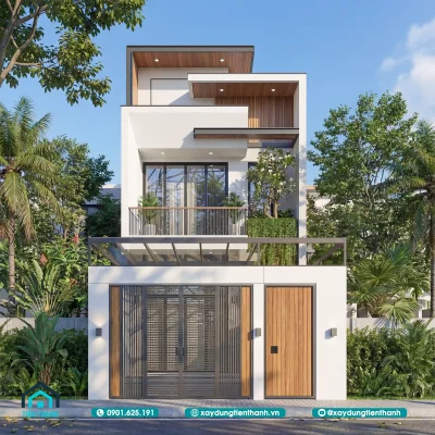 ngang 5m mau nha 1 tret 1 lau 5x20 1 400x400 - Ngang 5m Mẫu Nhà 1 Trệt 1 Lầu 5x20: Kiến Trúc Hiện Đại