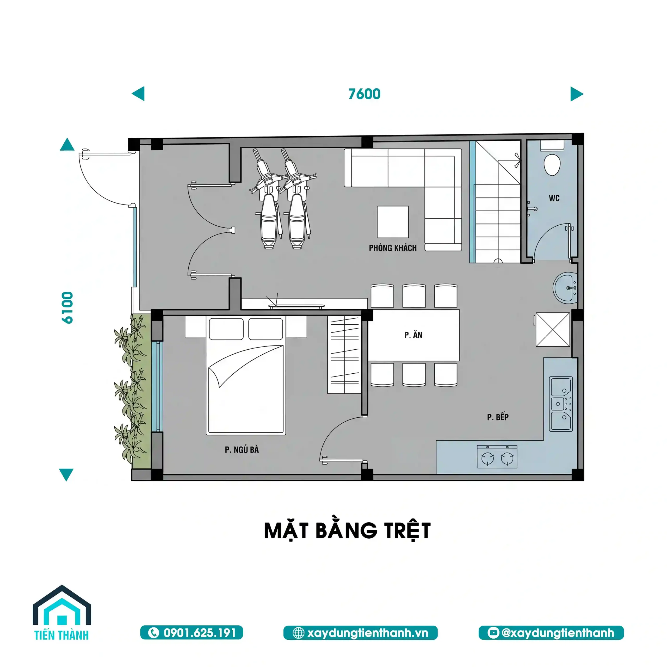 Mẫu Nhà 2 Tầng Mái Bằng Đơn Giản 6x7m Đẹp Sắc Nét nha 2 tang mai bang don gian 1 scaled - Mẫu Nhà 2 Tầng Mái Bằng Đơn Giản 6x7m Đẹp Sắc Nét