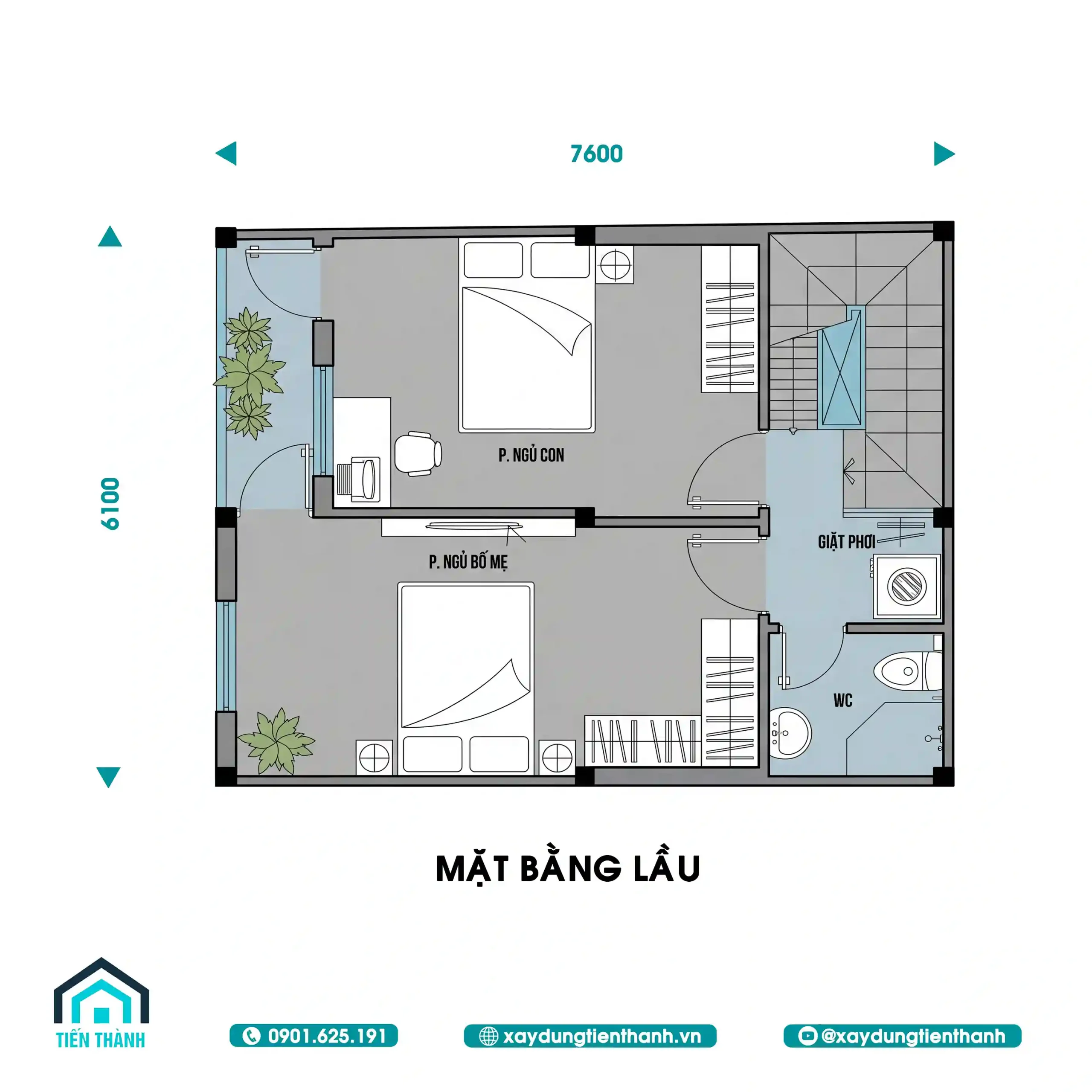 Mẫu Nhà 2 Tầng Mái Bằng Đơn Giản 6x7m Đẹp Sắc Nét nha 2 tang mai bang don gian 2 scaled - Mẫu Nhà 2 Tầng Mái Bằng Đơn Giản 6x7m Đẹp Sắc Nét
