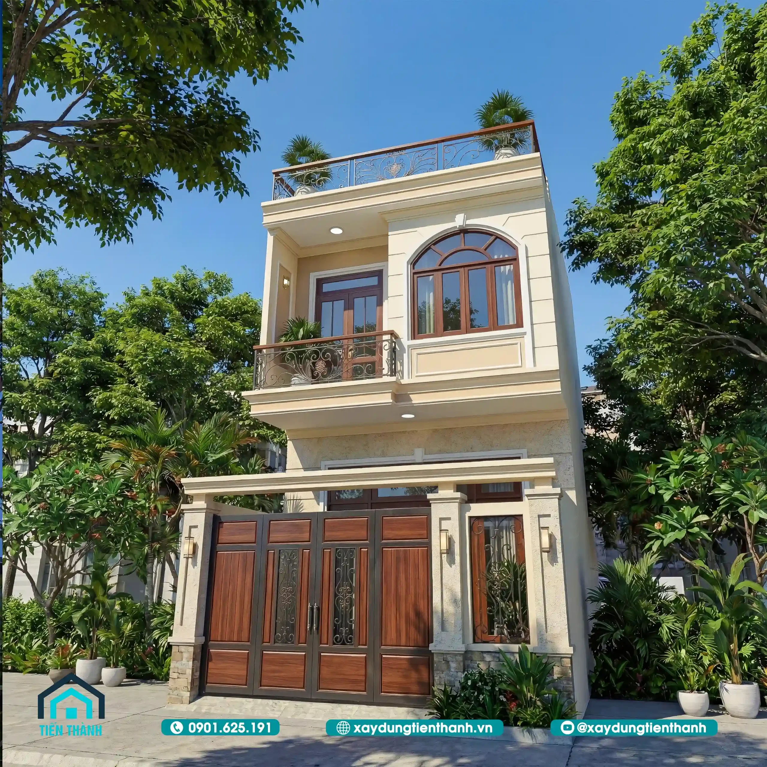 Mẫu Nhà 2 Tầng Mái Bằng Đơn Giản 6x7m Đẹp Sắc Nét nha 2 tang mai bang don gian 5 scaled - Mẫu Nhà 2 Tầng Mái Bằng Đơn Giản 6x7m Đẹp Sắc Nét