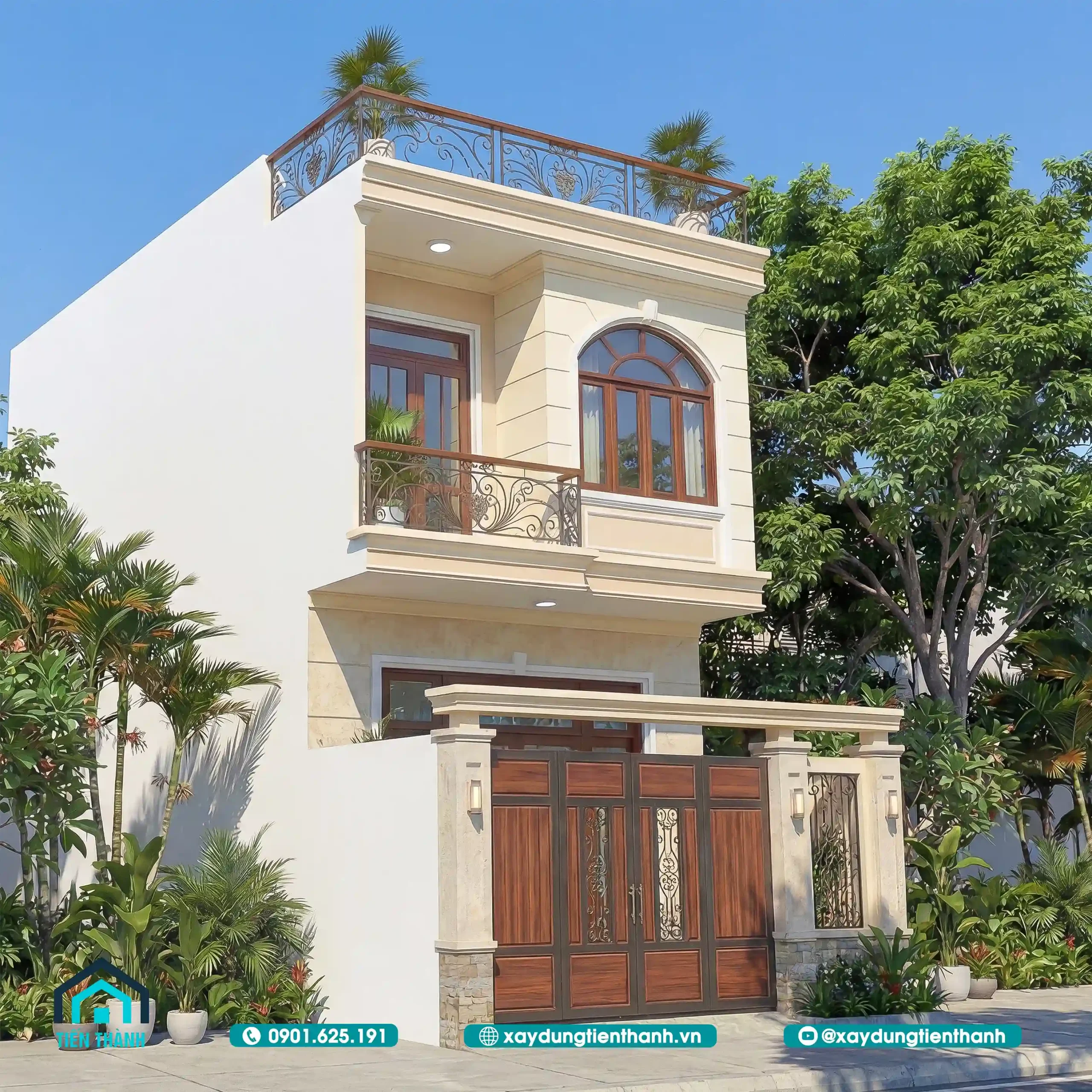 Mẫu Nhà 2 Tầng Mái Bằng Đơn Giản 6x7m Đẹp Sắc Nét nha 2 tang mai bang don gian 6 scaled - Mẫu Nhà 2 Tầng Mái Bằng Đơn Giản 6x7m Đẹp Sắc Nét