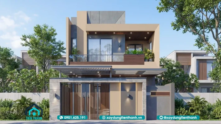 nha 2 tang rong 8m 1 711x400 - Mẫu Thiết Kế Nhà 2 Tầng Rộng 8m Hiện Đại: Tối Ưu Công Năng