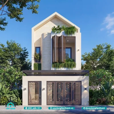 nha ong 2 tang dep 1 400x400 - Mẫu Nhà Ống 2 Tầng Đẹp Hiện Đại 5x22m: Kiến Trúc Tối Ưu