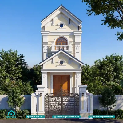 nha tan co dien ngang 5m 3 400x400 - Mẫu Nhà 2 Tầng Tân Cổ Điển Ngang 5m Sang Trọng