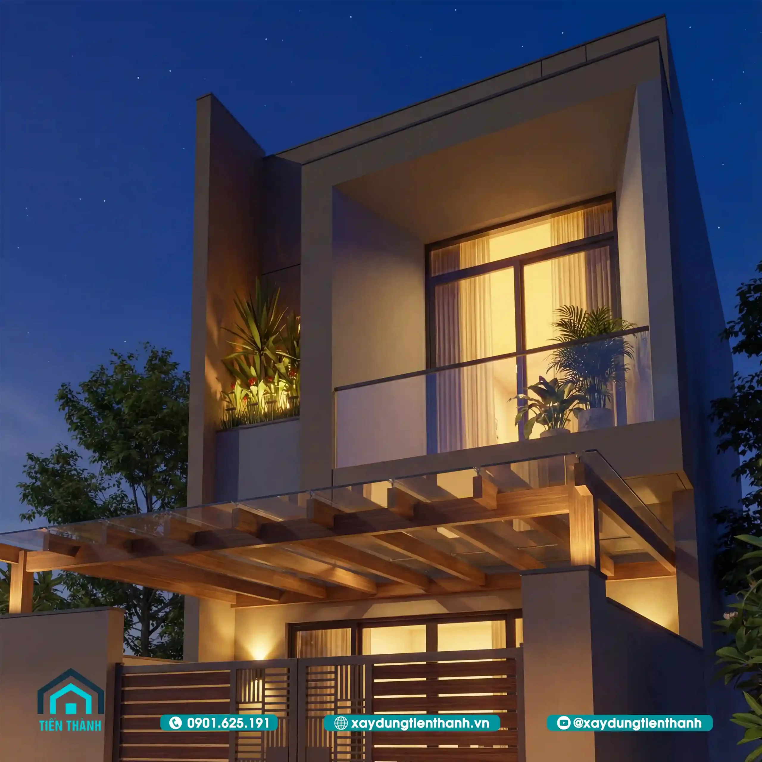 Phối Cảnh Mặt Tiền Nhà Phố 5m 2 Tầng: Tối Ưu Công Năng phoi canh mat tien nha pho 5m 2 tang 8 scaled - Phối Cảnh Mặt Tiền Nhà Phố 5m 2 Tầng: Tối Ưu Công Năng