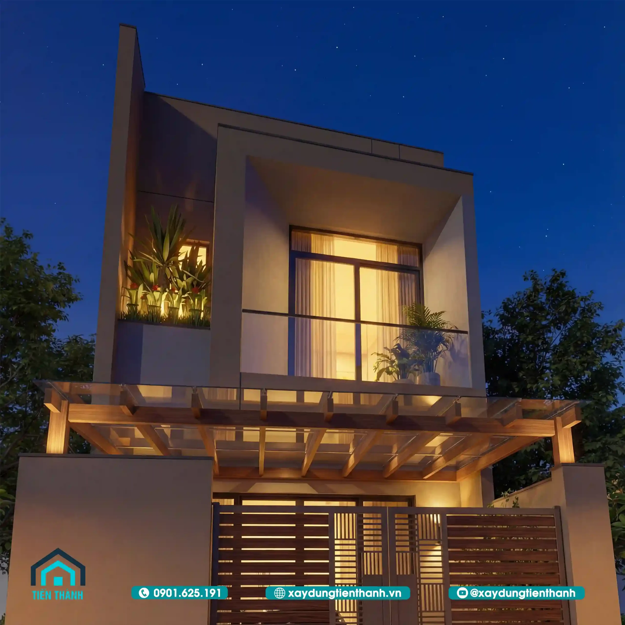 Phối Cảnh Mặt Tiền Nhà Phố 5m 2 Tầng: Tối Ưu Công Năng phoi canh mat tien nha pho 5m 2 tang 9 scaled - Phối Cảnh Mặt Tiền Nhà Phố 5m 2 Tầng: Tối Ưu Công Năng