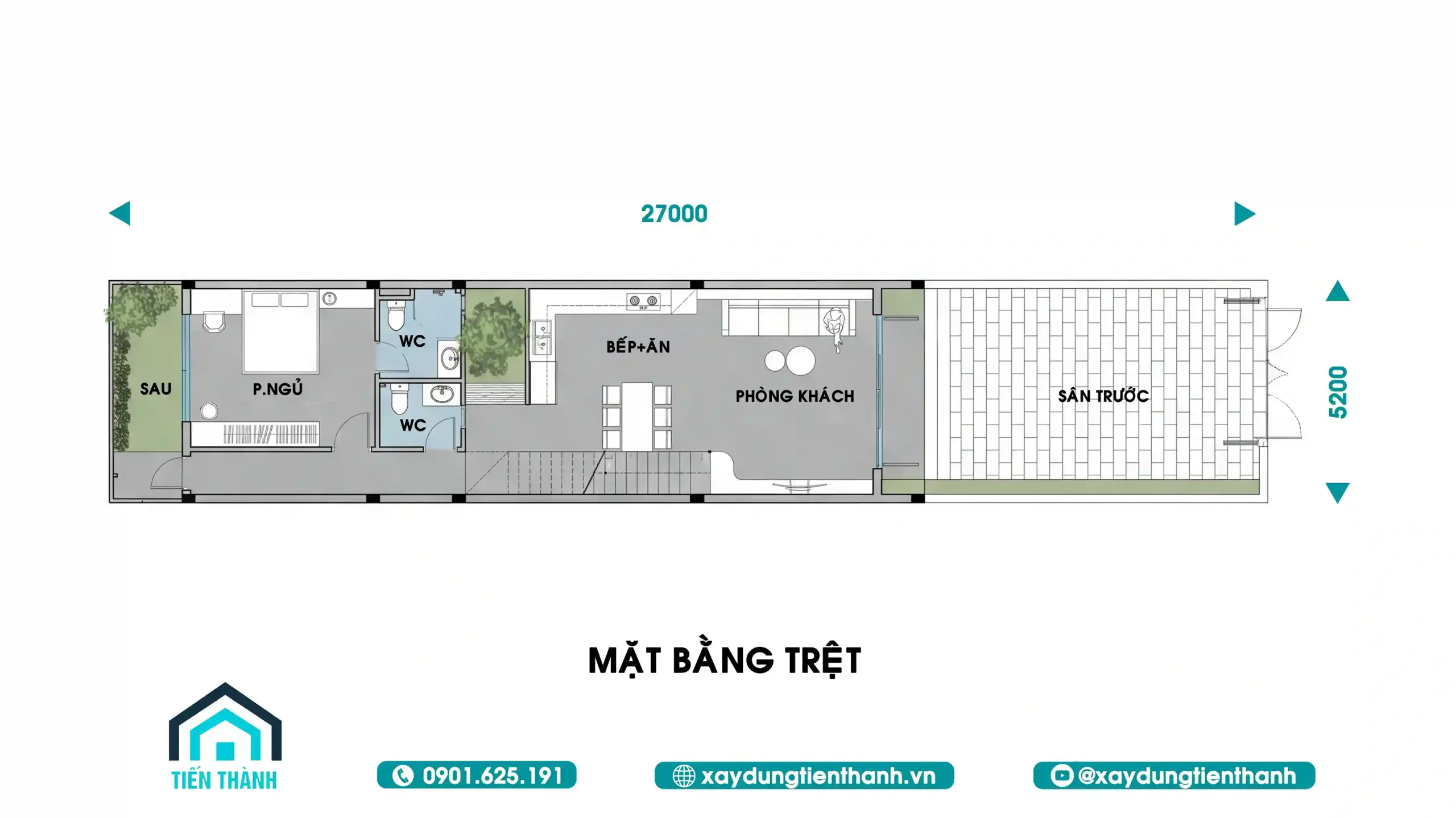 Thiết Kế Nhà 2 Tầng Đẹp: Giải PhápTối Ưu Diện tích 5,2x27m thiet ke nha 2 tang dep 9 scaled - Thiết Kế Nhà 2 Tầng Đẹp: Giải PhápTối Ưu Diện tích 5,2x27m