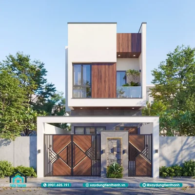 thiet ke nha ngang 6m dai 15m 2 tang 1 400x400 - Thiết Kế Nhà Ngang 6m Dài 15m 2 Tầng: Cho Gia Đình Trẻ