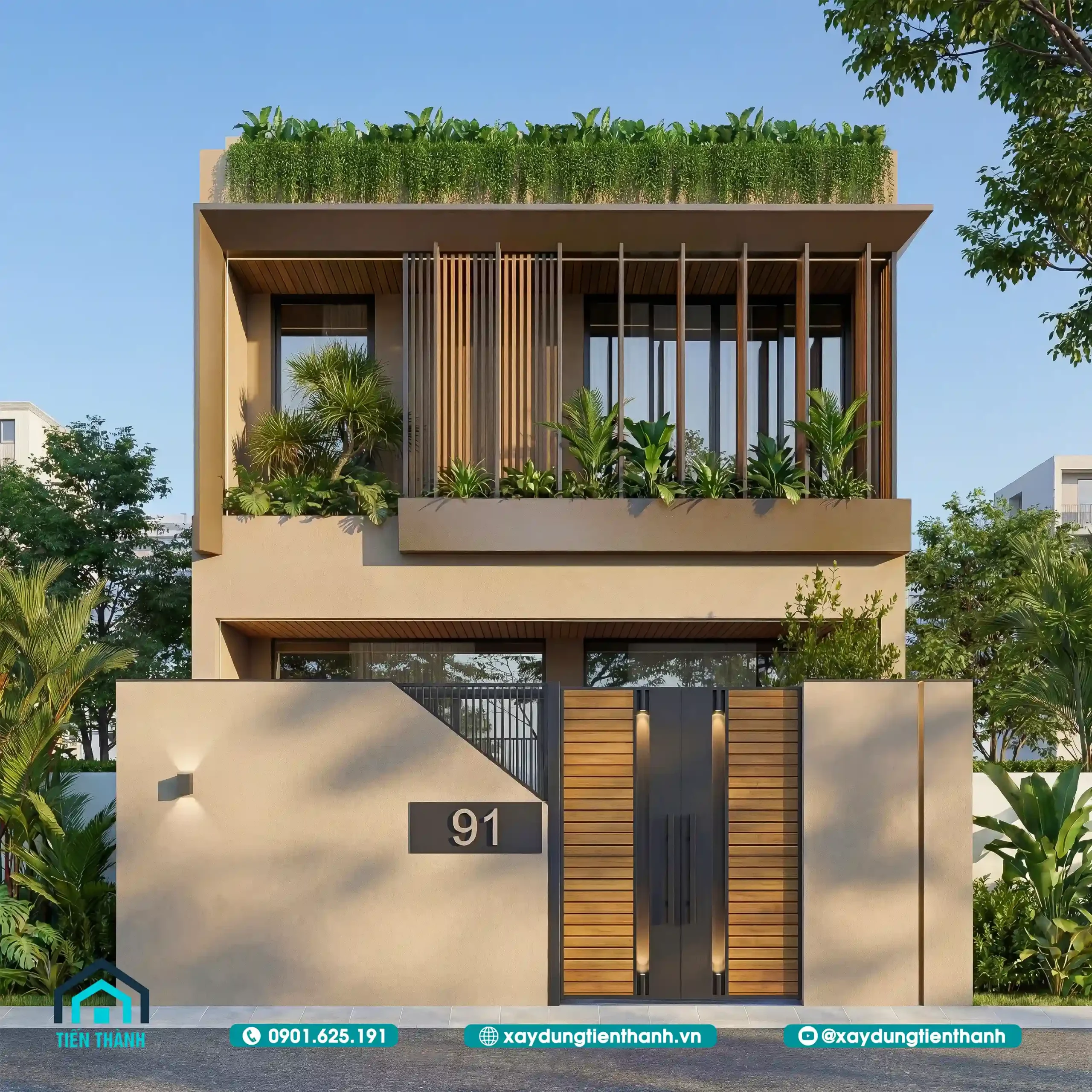 thiet ke nha rong 7m dai 15m 2 tang 1 scaled - MẪU NH&Agrave; ĐẸP