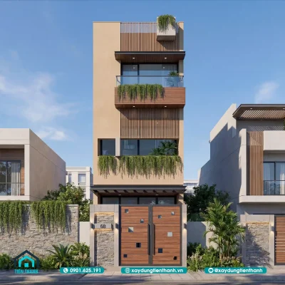 mat tien nha ong 4m 3 tang 5 400x400 - Mẫu Thiết Kế Mặt Tiền Nhà Ống 4m 3 Tầng Hiện Đại Và Tối Ưu