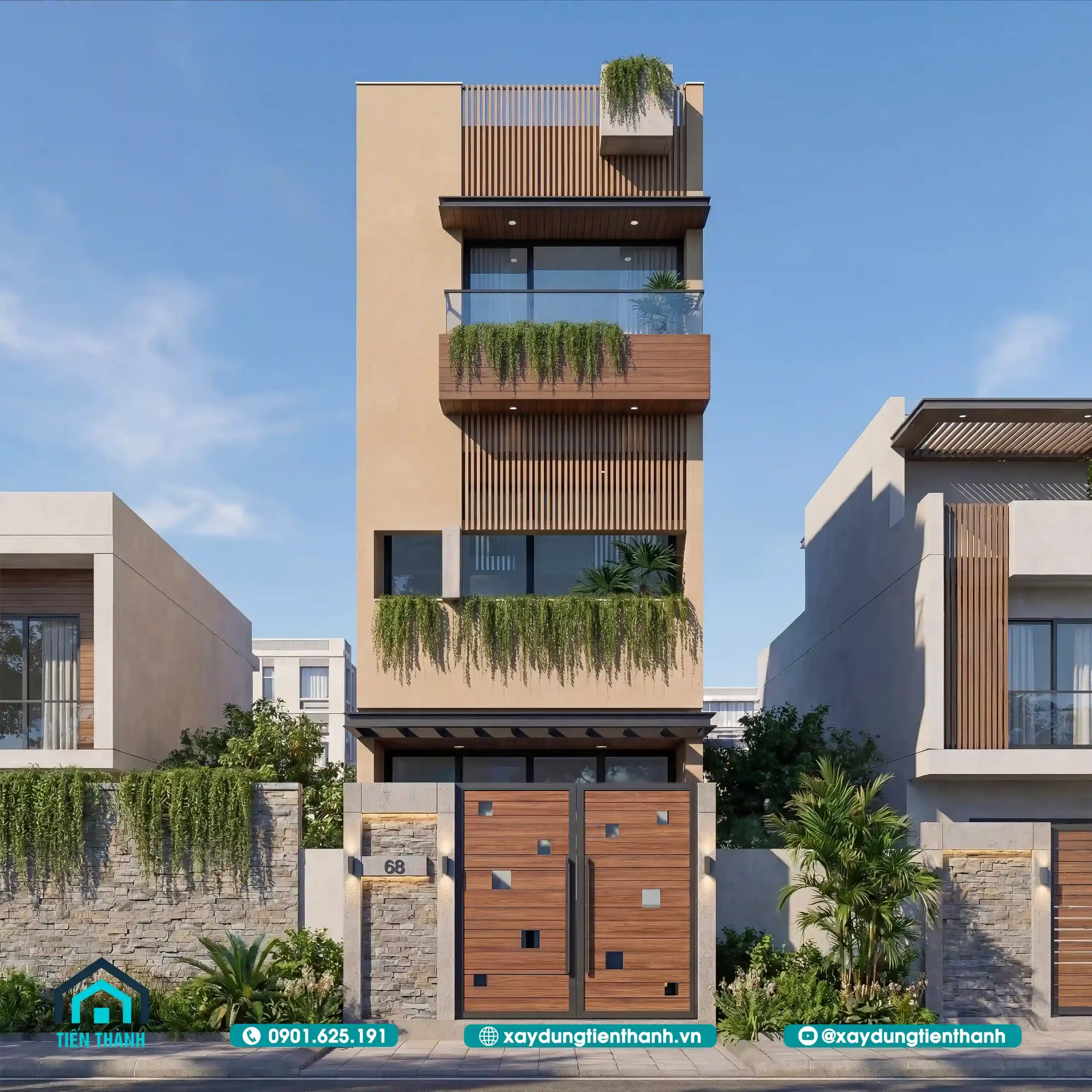 MẪU NHÀ 3 TẦNG ĐẸP mat tien nha ong 4m 3 tang 5 scaled - MẪU NHÀ 3 TẦNG ĐẸP