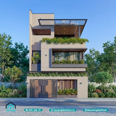 mau nha 3 tang mat tien 8m hien dai 4 400x400 - Mẫu Nhà 3 Tầng Mặt Tiền 8m Hiện Đại: Xu Hướng Kiến Trúc