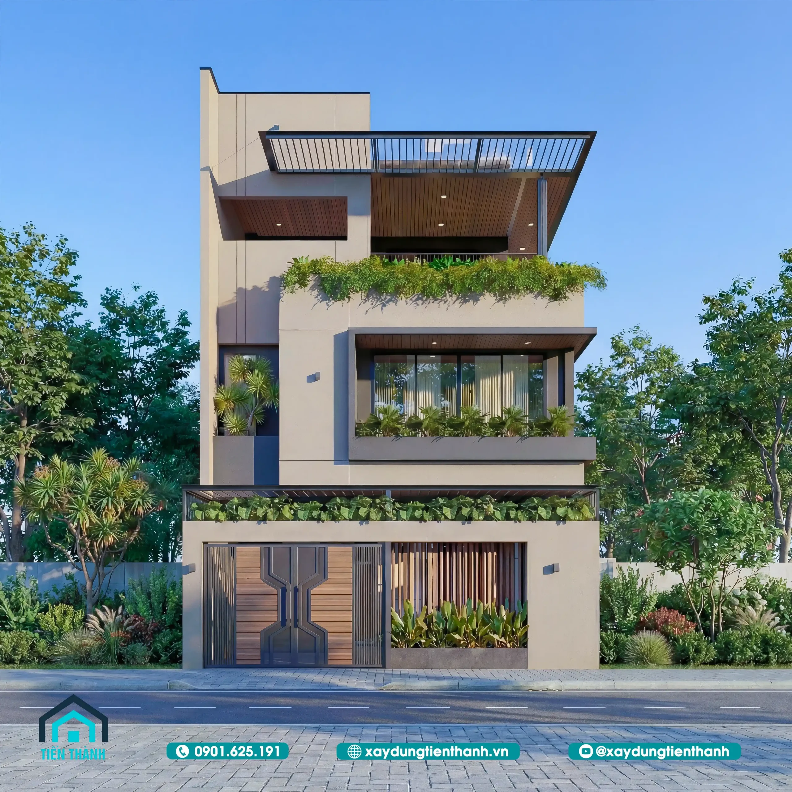 Mẫu Nhà 3 Tầng Mặt Tiền 8m Hiện Đại: Xu Hướng Kiến Trúc mau nha 3 tang mat tien 8m hien dai 4 scaled - Mẫu Nhà 3 Tầng Mặt Tiền 8m Hiện Đại: Xu Hướng Kiến Trúc