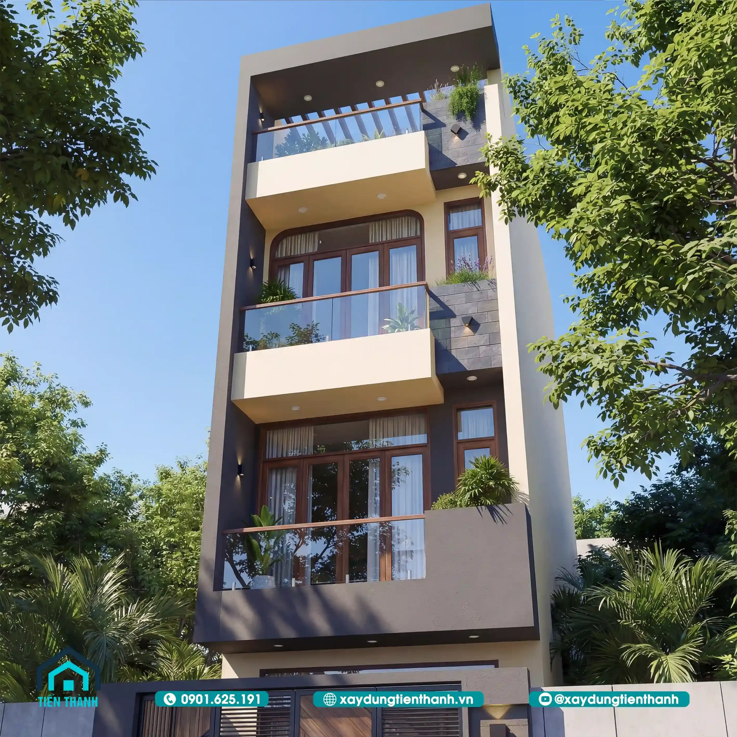 Mẫu Nhà 4 Tầng Đẹp Hiện Đại 4x16m Thiết Kế Đẳng Cấp mau nha 4 tang dep hien dai 10 scaled - Mẫu Nhà 4 Tầng Đẹp Hiện Đại 4x16m Thiết Kế Đẳng Cấp