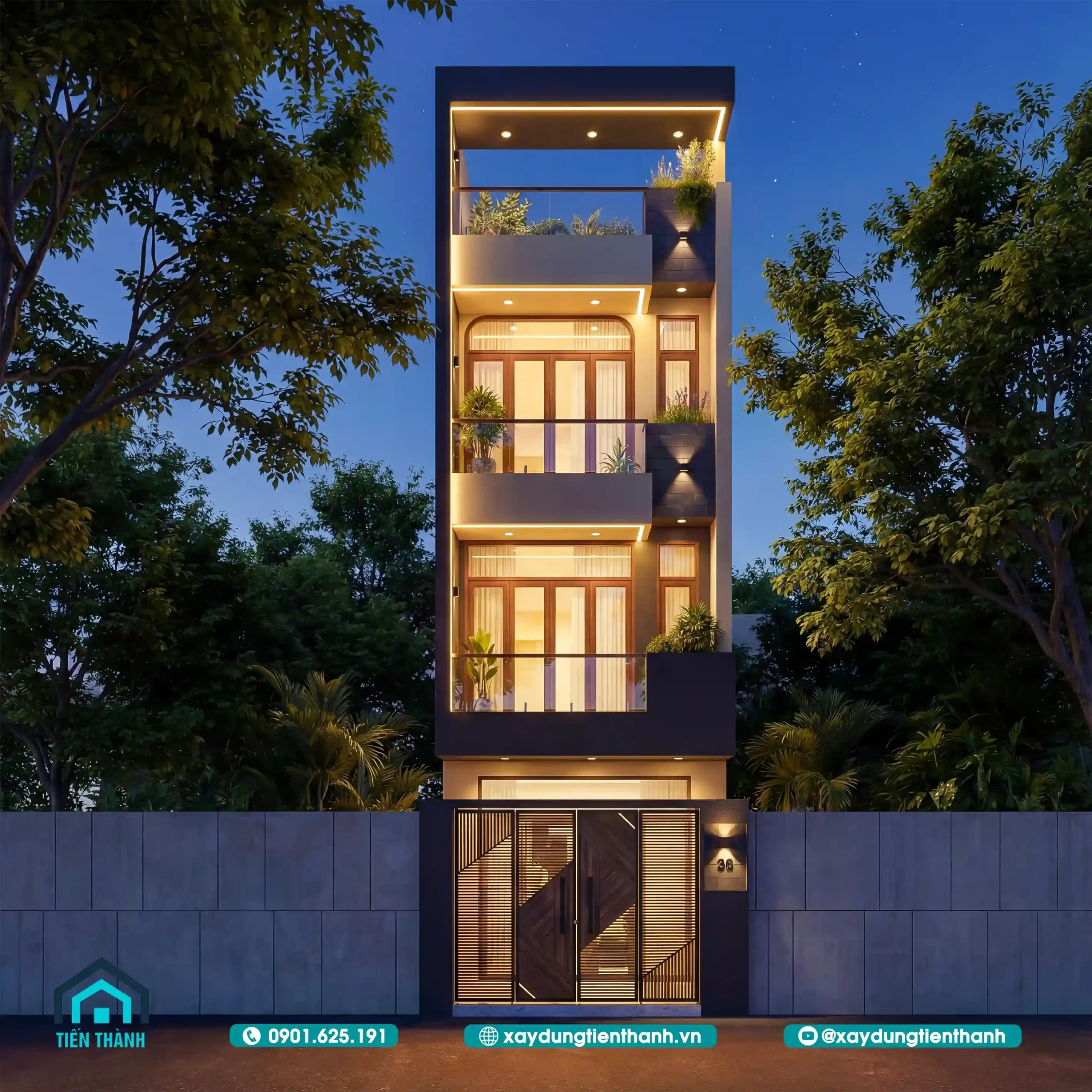 Mẫu Nhà 4 Tầng Đẹp Hiện Đại 4x16m Thiết Kế Đẳng Cấp mau nha 4 tang dep hien dai 12 scaled - Mẫu Nhà 4 Tầng Đẹp Hiện Đại 4x16m Thiết Kế Đẳng Cấp