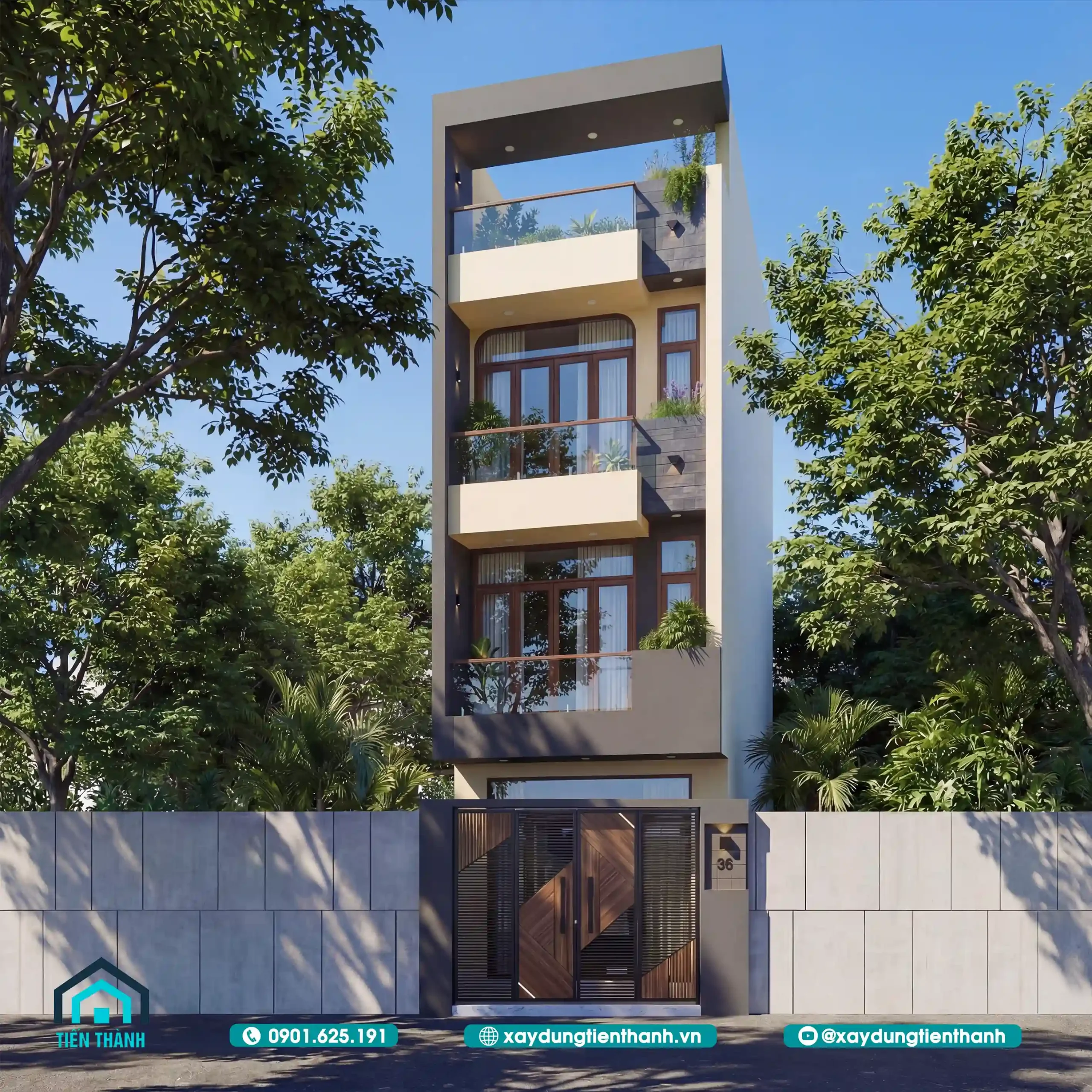 Mẫu Nhà 4 Tầng Đẹp Hiện Đại 4x16m Thiết Kế Đẳng Cấp mau nha 4 tang dep hien dai 8 scaled - Mẫu Nhà 4 Tầng Đẹp Hiện Đại 4x16m Thiết Kế Đẳng Cấp