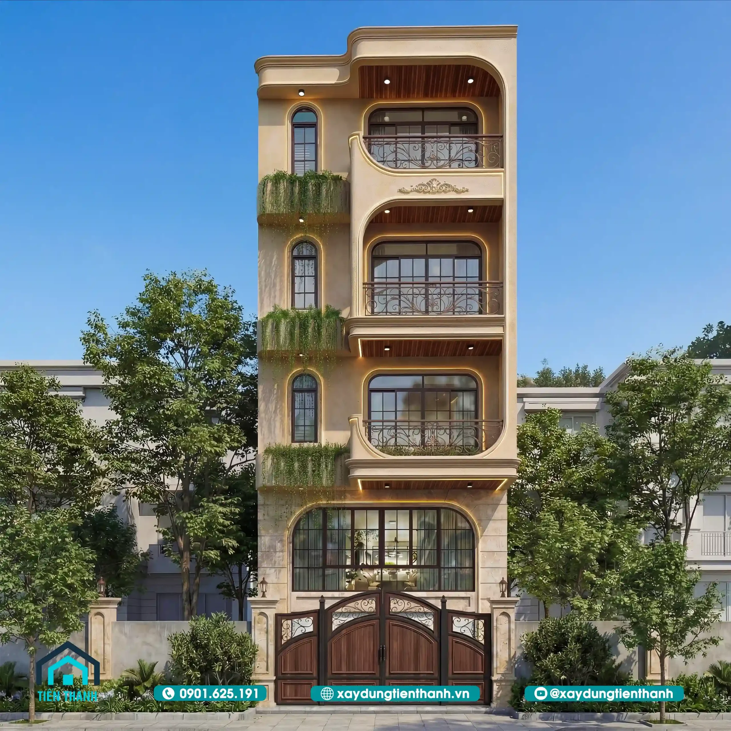 Mẫu Nhà 4 Tầng Đẹp 4x14m Giải Pháp Kiến Trúc Hoàn Hảo mau nha 4 tang hien dai 1 scaled - Mẫu Nhà 4 Tầng Đẹp 4x14m Giải Pháp Kiến Trúc Hoàn Hảo