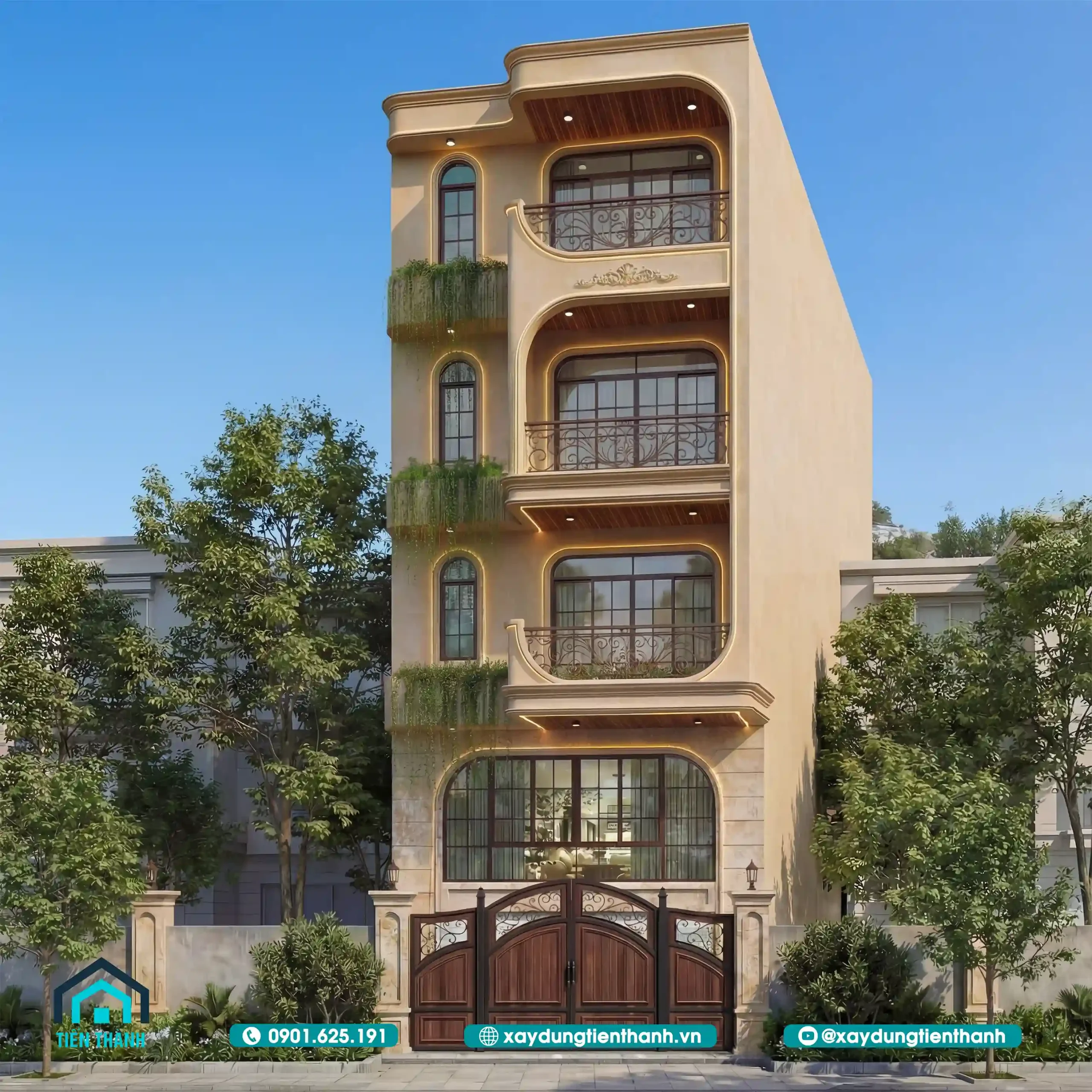 Mẫu Nhà 4 Tầng Hiện Đại: Giải Pháp Kiến Trúc Mặt tiền 6m3 mau nha 4 tang hien dai 3 scaled - Mẫu Nhà 4 Tầng Hiện Đại: Giải Pháp Kiến Trúc Mặt tiền 6m3