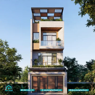 mau nha 4 tang mat tien 4m 5 400x400 - Mẫu Nhà 4 Tầng Mặt Tiền 4m Hiện Đại 4x13m: Giải Pháp Tối Ưu