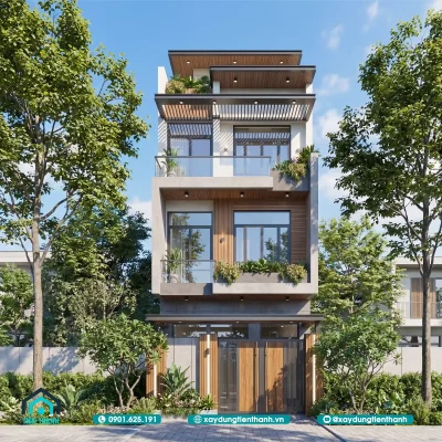 mau nha 4 tang mat tien 5m 6 400x400 - Mẫu Nhà 4 Tầng Mặt Tiền 5m Hiện Đại đẹp 5x18m Tối Ưu