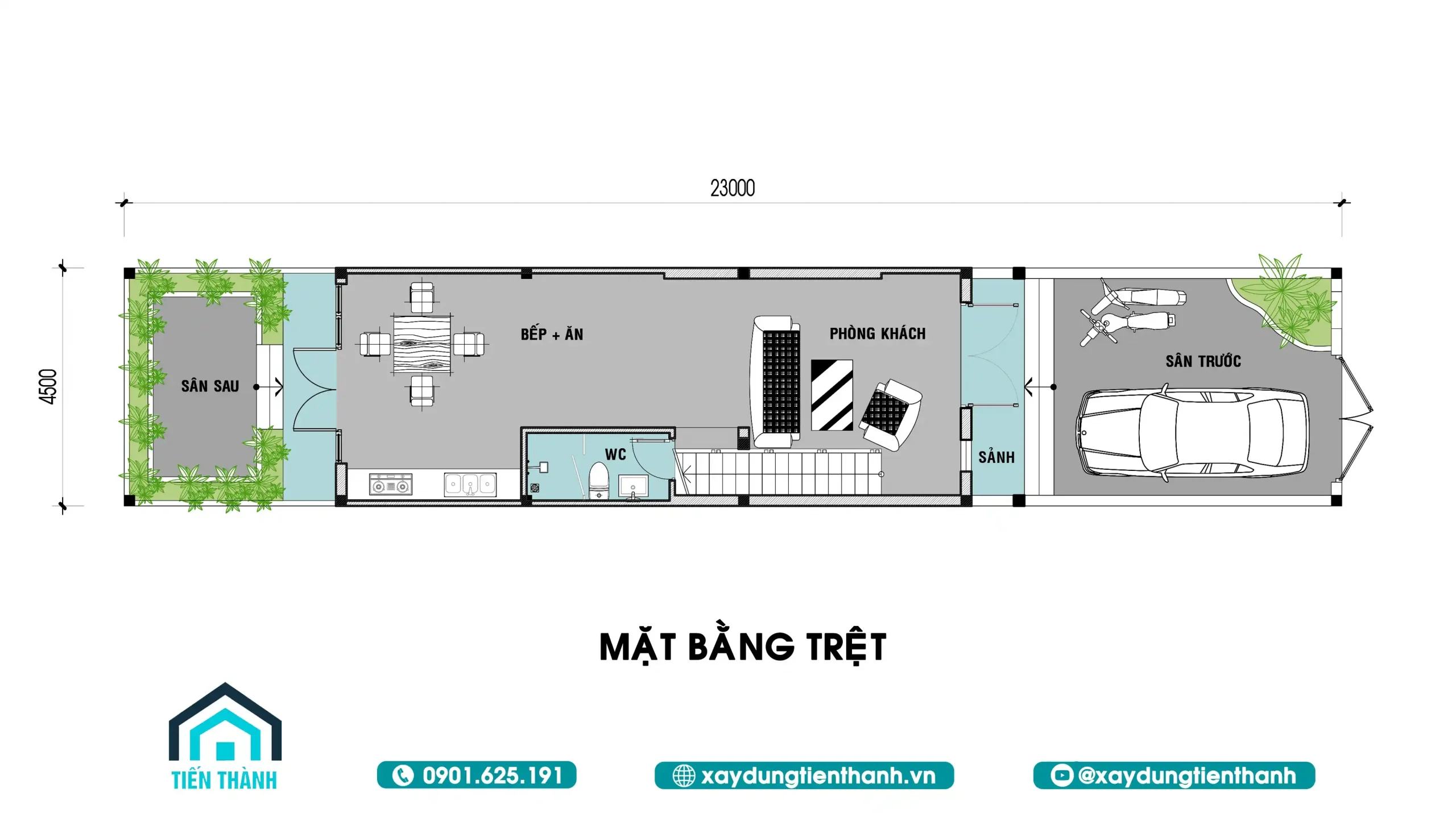 Mẫu Nhà Cấp 4 Gác Lửng Ngang 4,5m: Cho Không Gian Nhỏ mau nha cap 4 gac lung ngang 45m 1 scaled - Mẫu Nhà Cấp 4 Gác Lửng Ngang 4,5m: Cho Không Gian Nhỏ
