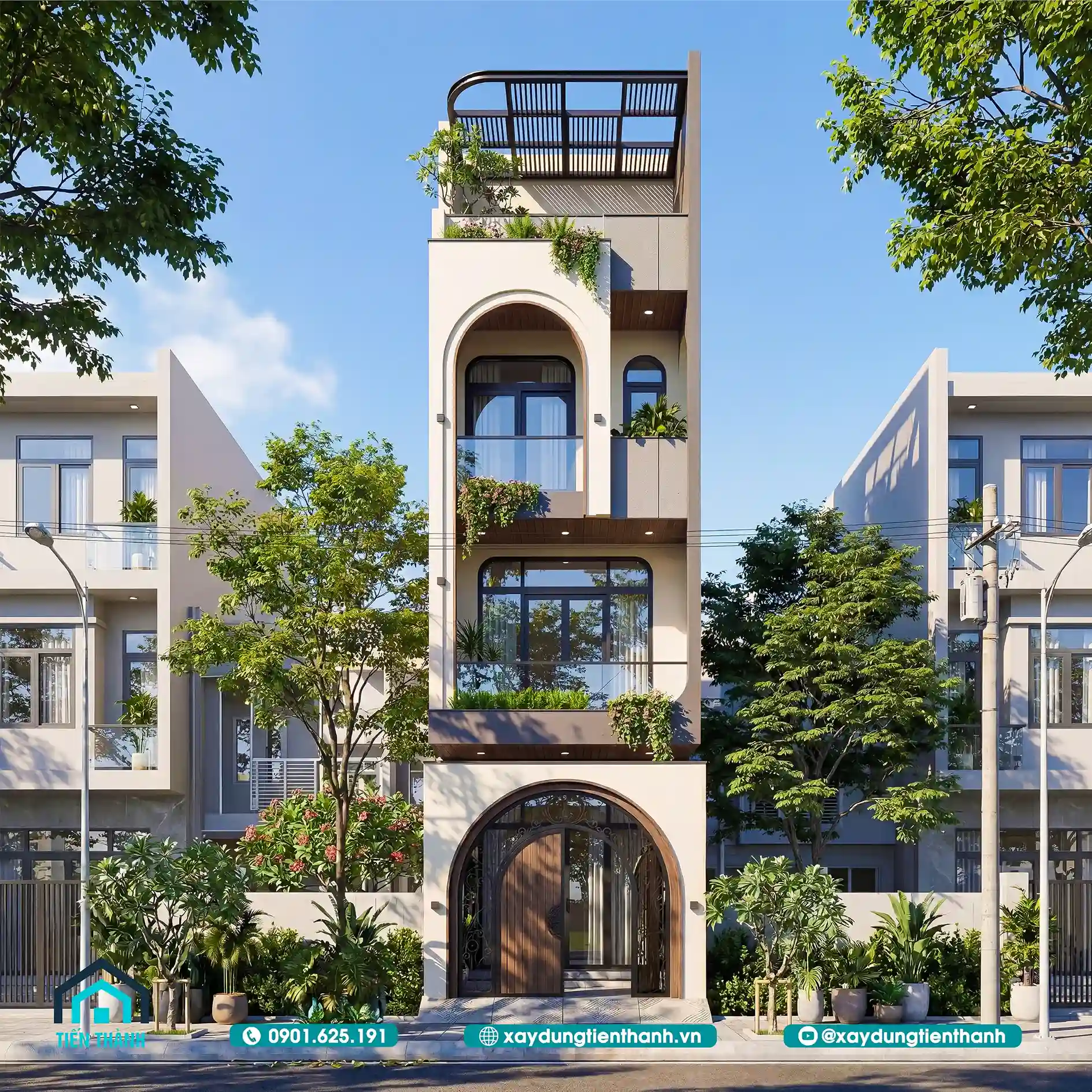 Mẫu Nhà 4 Tầng Đẹp 4x14m Giải Pháp Kiến Trúc Hoàn Hảo mau nha ong 4 tang dep hien dai 5 - Mẫu Nhà 4 Tầng Đẹp 4x14m Giải Pháp Kiến Trúc Hoàn Hảo