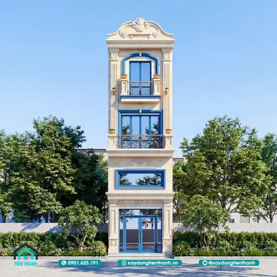 nha 1 tret 1 lung 2 lau tan co dien ngang 4m 5 400x400 - Mẫu Nhà 1 Trệt 1 Lửng 2 Lầu Tân Cổ Điển Ngang 4m Đẹp