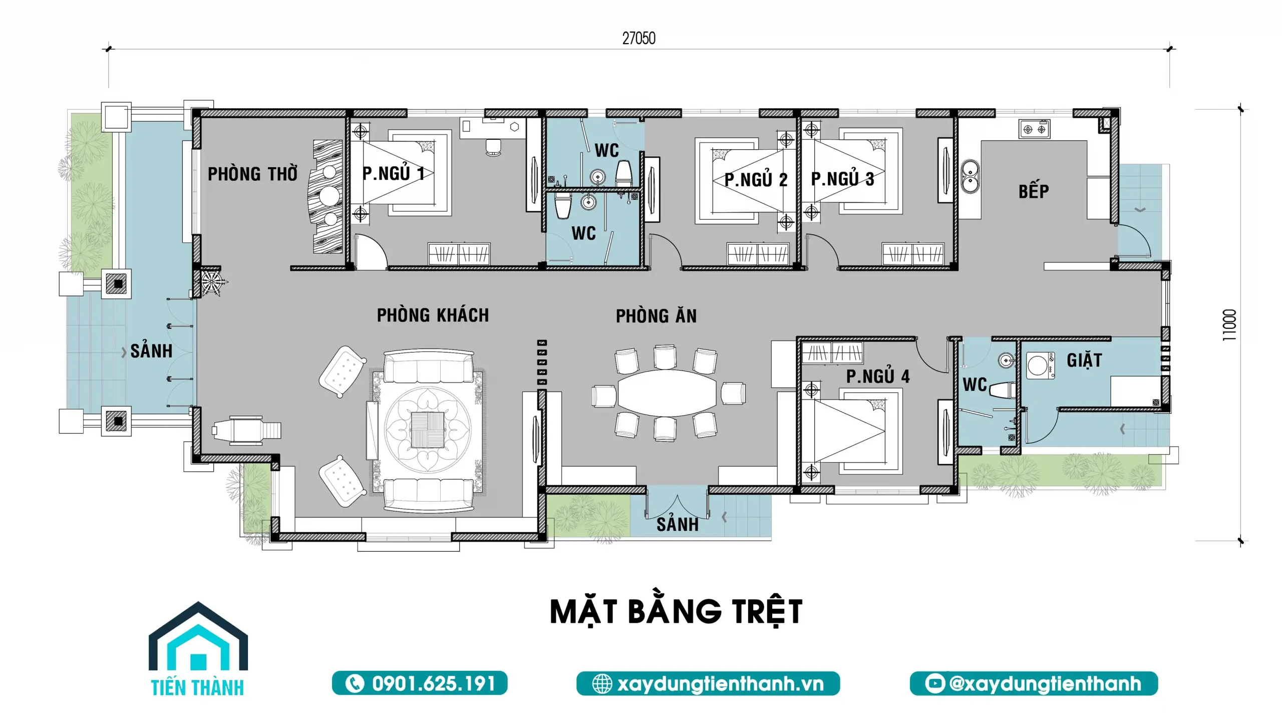 Mẫu Nhà Cấp 4 4 Phòng Ngủ 1 Phòng Thờ Đẹp, Hiện Đại Và Tối Ưu nha cap 4 4 phong ngu 1 phong tho 1 scaled - Mẫu Nhà Cấp 4 4 Phòng Ngủ 1 Phòng Thờ Đẹp, Hiện Đại Và Tối Ưu