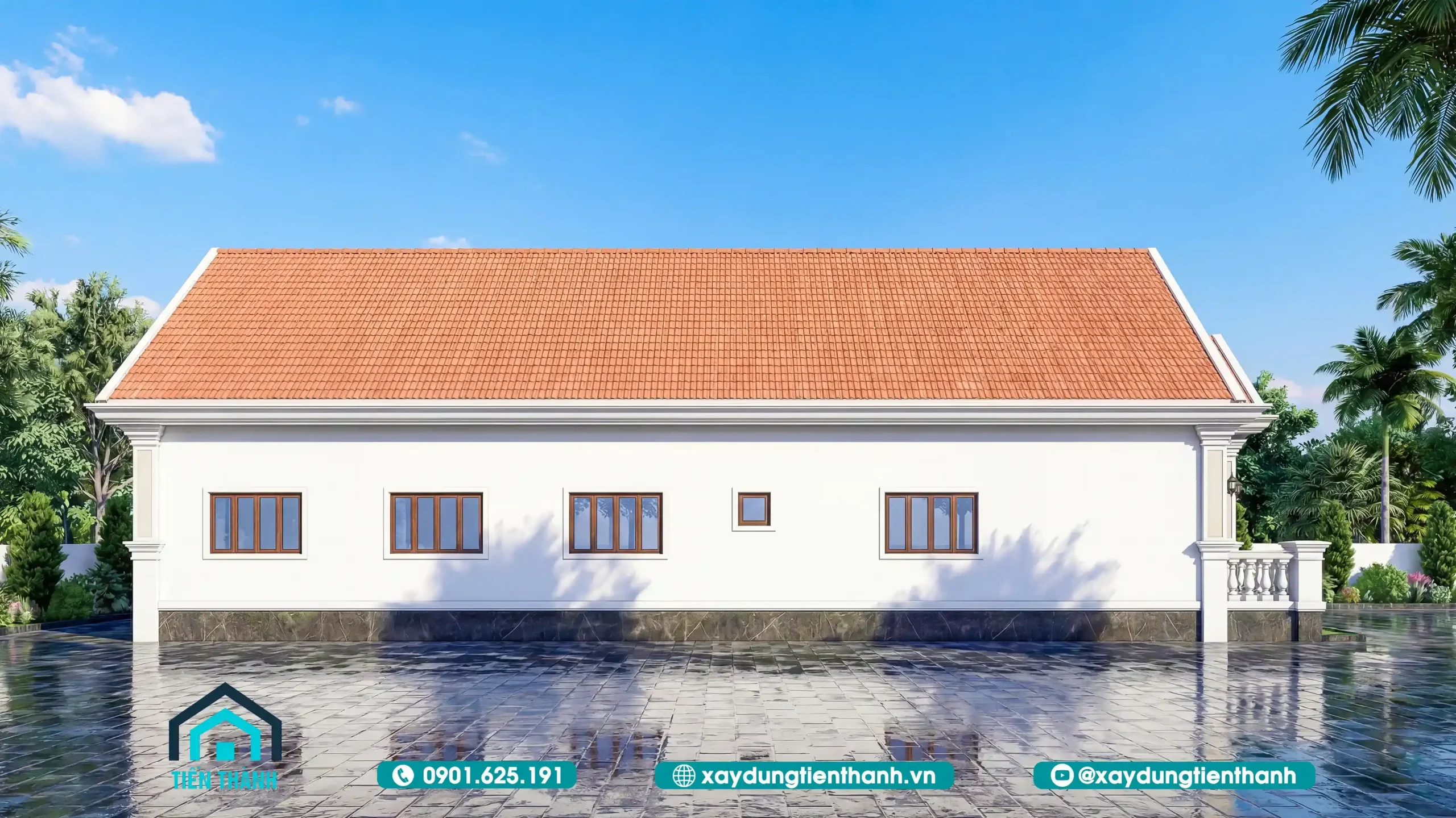 Mẫu Nhà Cấp 4 4 Phòng Ngủ 1 Phòng Thờ Đẹp, Hiện Đại Và Tối Ưu nha cap 4 4 phong ngu 1 phong tho 6 scaled - Mẫu Nhà Cấp 4 4 Phòng Ngủ 1 Phòng Thờ Đẹp, Hiện Đại Và Tối Ưu