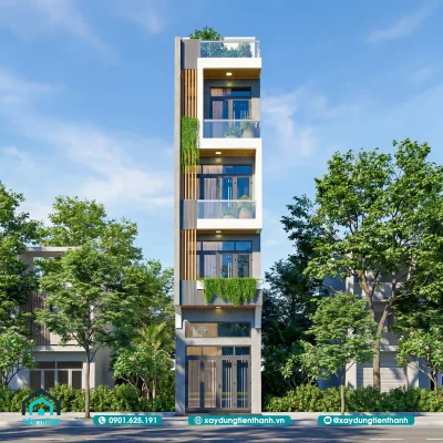 nha ngang 3m 5 tang 8 400x400 - Nhà ngang 3m 5 tầng: Giải pháp thiết kế tối ưu không gian và chi phí