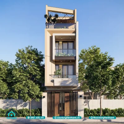 nha ong 4 tang hien dai 6 400x400 - Mẫu Nhà Ống 4 Tầng Hiện Đại 4x23m Tối Ưu Cho Đô Thị