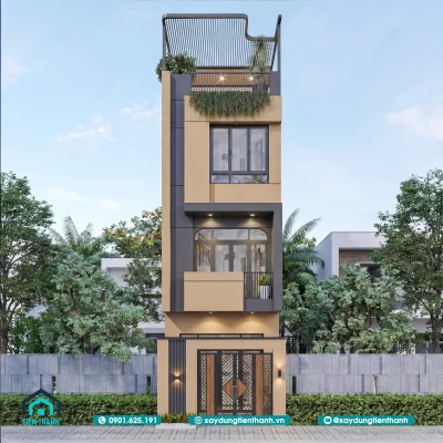 nha pho nha 4 tang dep 6 400x400 - Mẫu Thiết Kế Nhà Phố Nhà 4 Tầng Đẹp Hiện Đại – Diện tích 4x13m