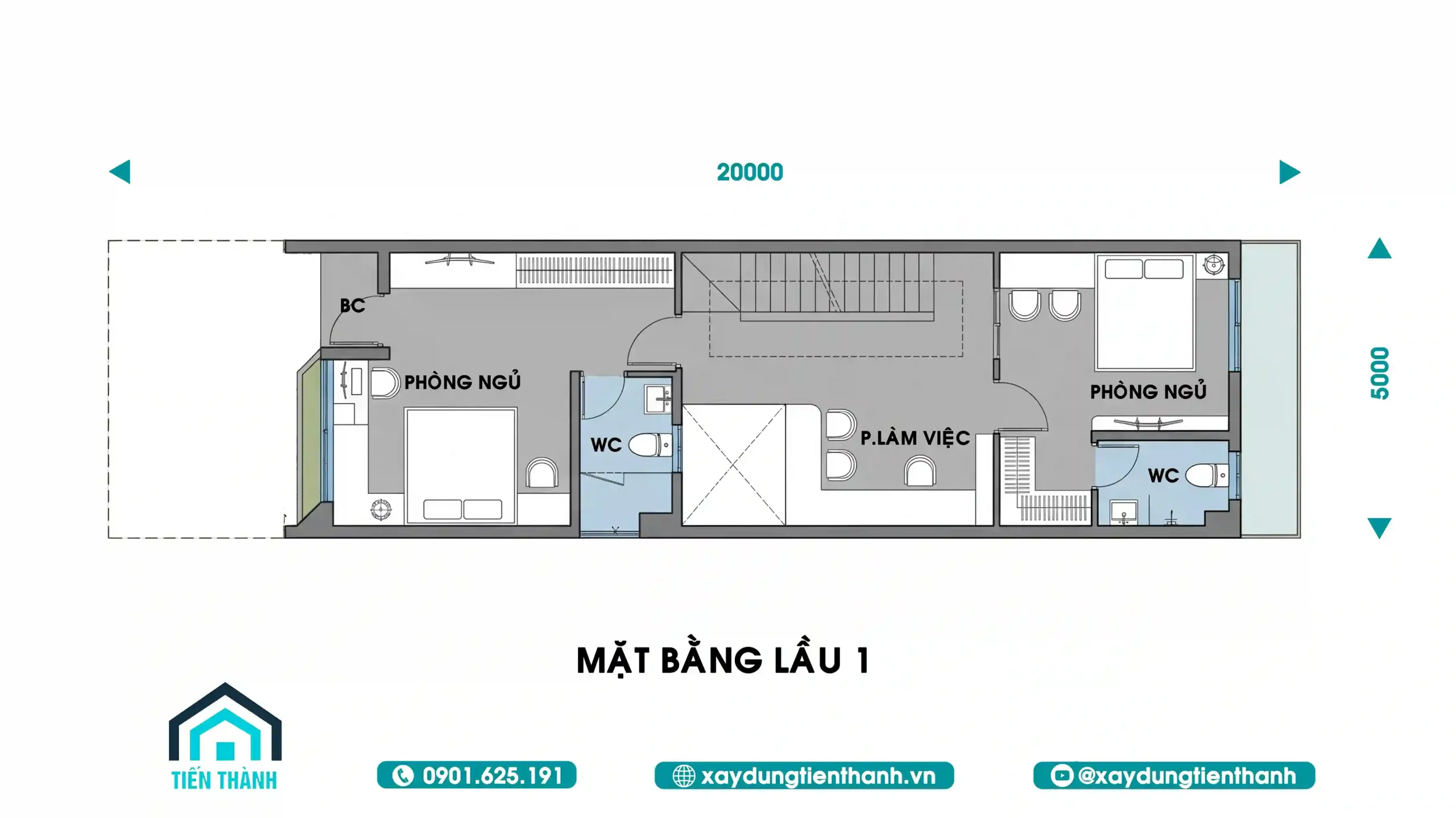 Bản vẽ nhà ống 3 tầng 5x20m: Giải pháp kiến trúc hiện đại ban ve nha ong 3 tang 5x20m 2 scaled - Bản vẽ nhà ống 3 tầng 5x20m: Giải pháp kiến trúc hiện đại