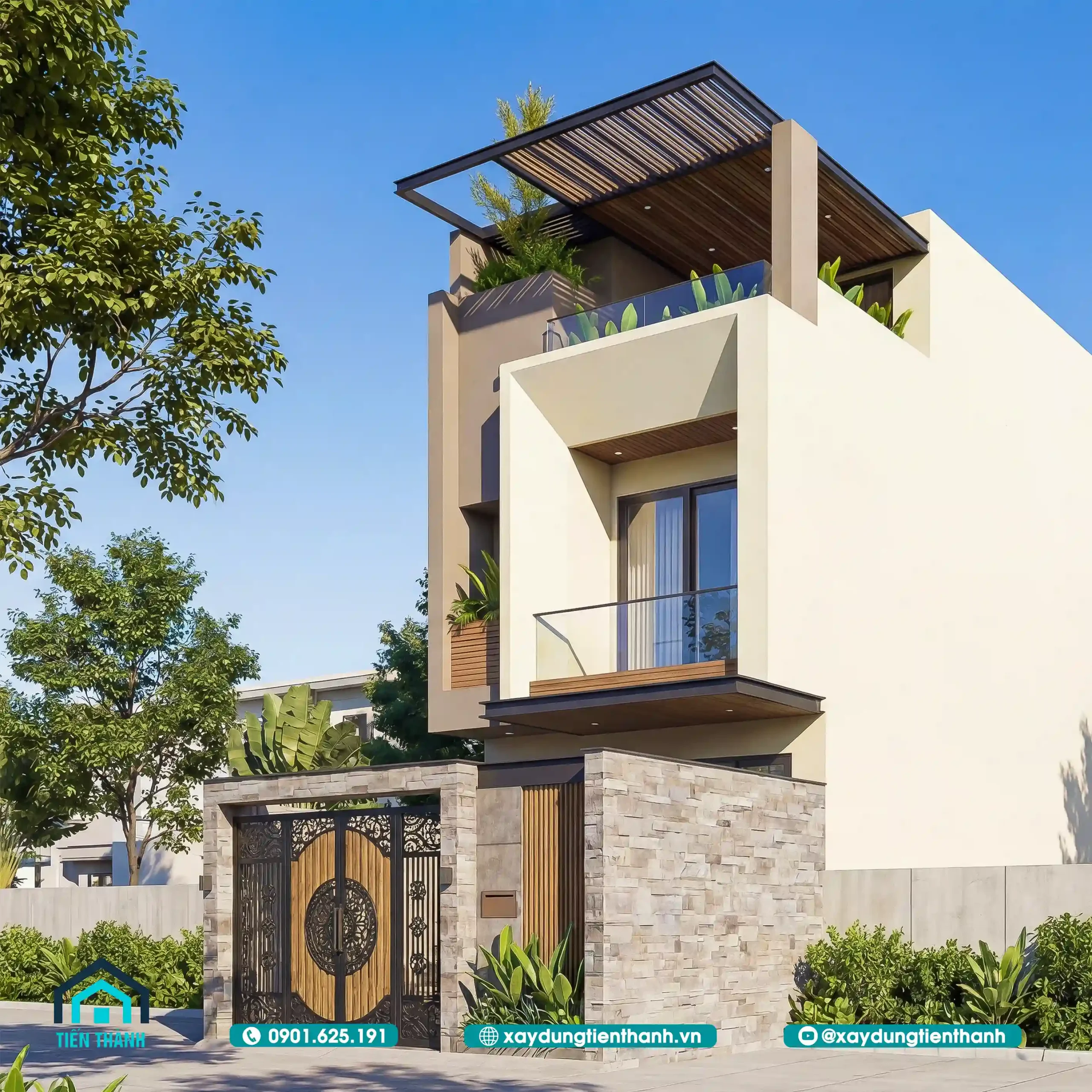 Mặt Tiền Nhà 3 Tầng Đẹp: Xu Hướng Thiết Kế Hiện Đại mat tien mau nha ong dep 3 tang 5m 6 scaled - Mặt Tiền Nhà 3 Tầng Đẹp: Xu Hướng Thiết Kế Hiện Đại