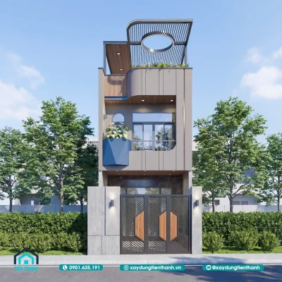 mat tien nha ong 3 tang dep hien dai 5 400x400 - Mặt tiền nhà ống 3 tầng đẹp hiện đại: Giải pháp tối ưu cho đô thị