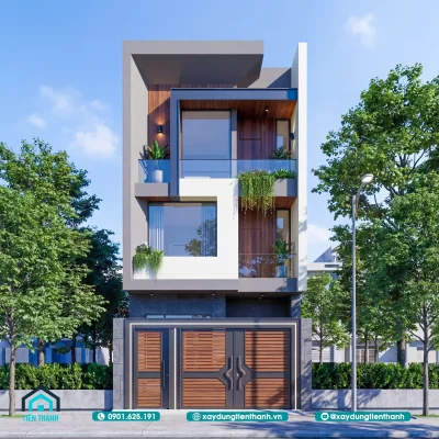 mat tien nha pho 6m 3 tang 6 400x400 - Khám Phá Mẫu Mặt Tiền Nhà Phố 6m 3 Tầng Hiện Đại