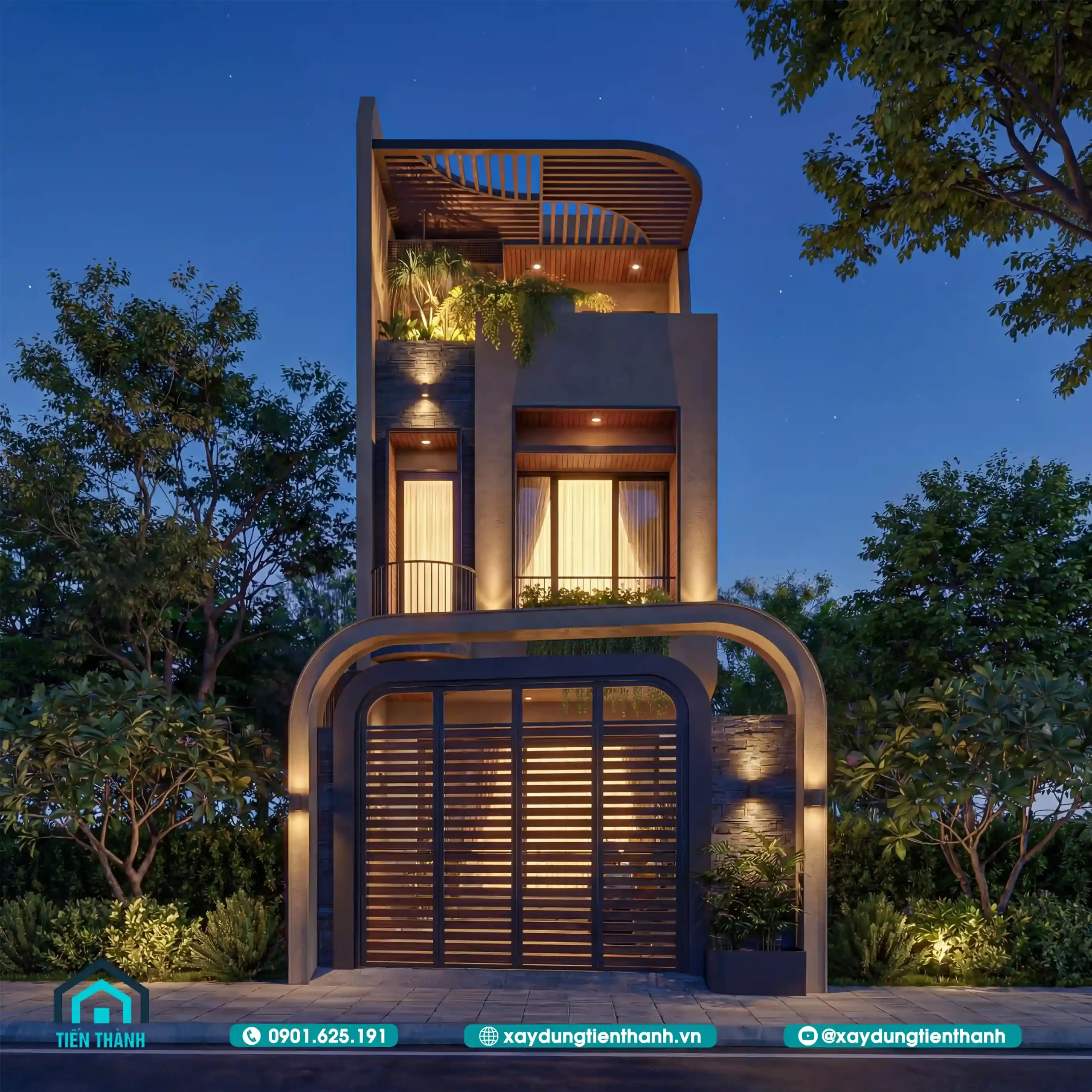 Mẫu Mặt Tiền Nhà Ống 3 Tầng Hiện Đại: Kiến Trúc Đột Phá mau mat tien nha ong 3 tang hien dai 9 scaled - Mẫu Mặt Tiền Nhà Ống 3 Tầng Hiện Đại: Kiến Trúc Đột Phá